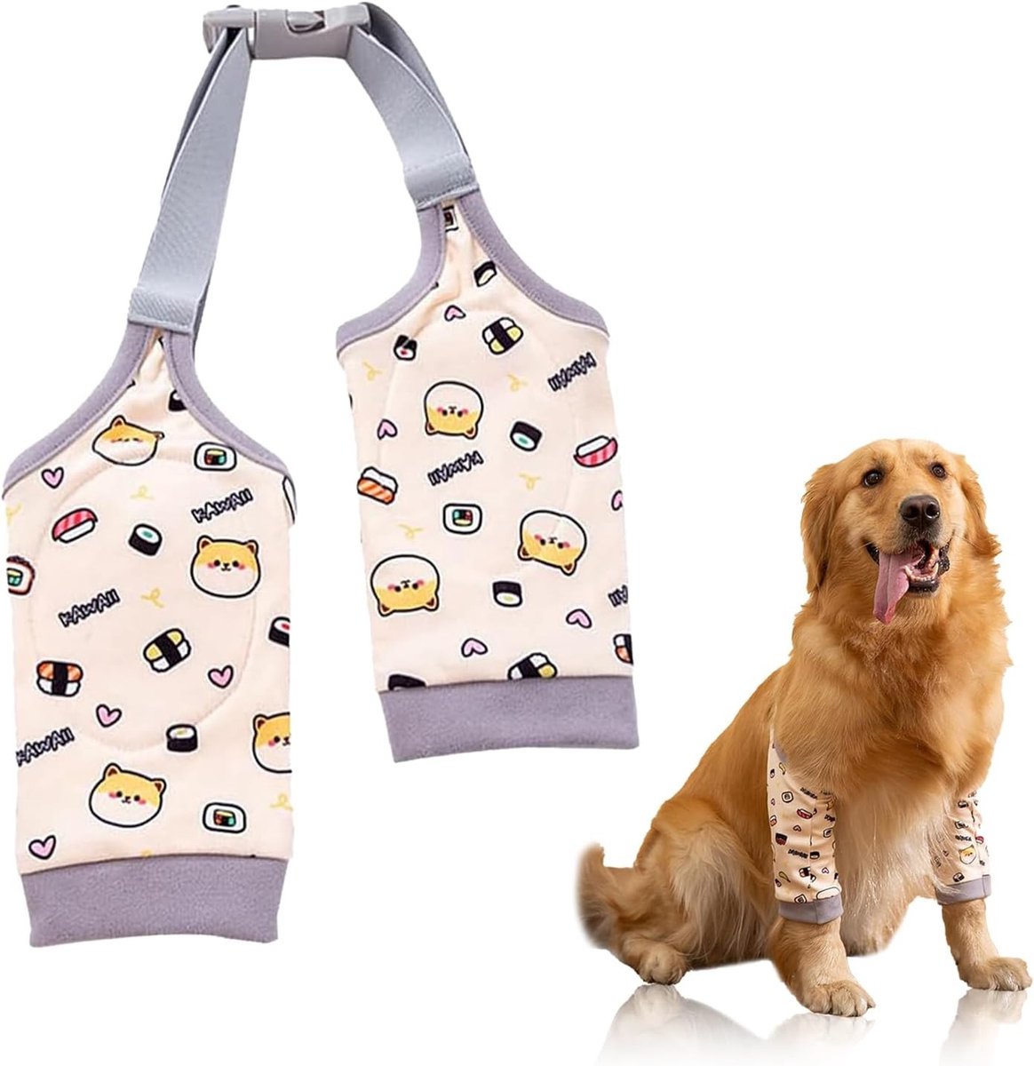 Elbow Bescherming voor Honden, Voorste Poot Kniebeschermers, Stevige Kniebandages voor Honden met Blessures en Lickpreventie (2XL)