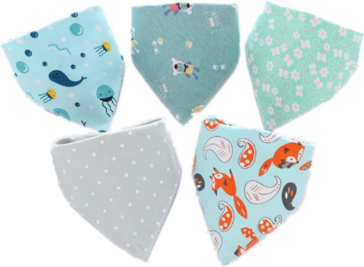 Slabbetjes, Baby Slabbetjes Newborn Voor Meisjes Jongens Unisex, Organic Cotton Babyvoeding Slabbetjes, 5Pcs Soft Superabsorberende Drool Slabbetjes,J