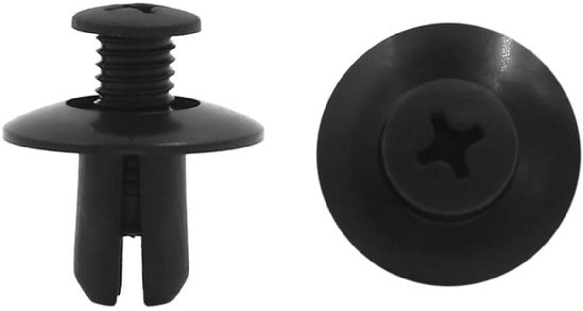 100 Stuks Kunststof Klinknagels voor Auto Interieur Bevestiging Clips Zwart 8 mm