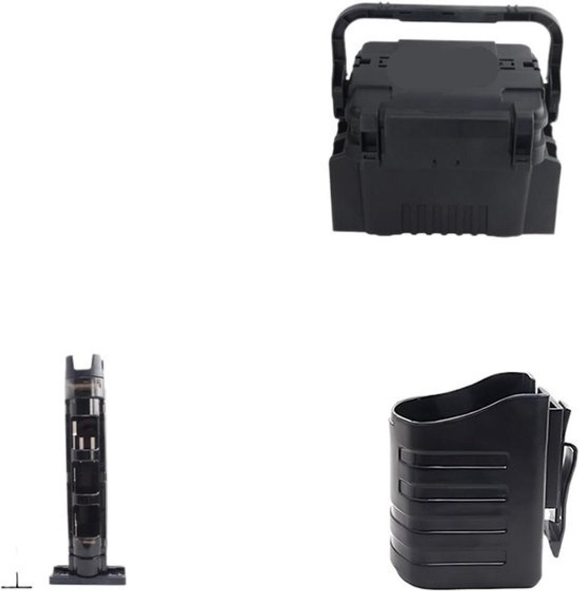 Grote opbergdoos - Visaccessoires emmer - Vissen organiseren - Waterdichte bescherming - 315 x 23 x 177 cm - Zwart