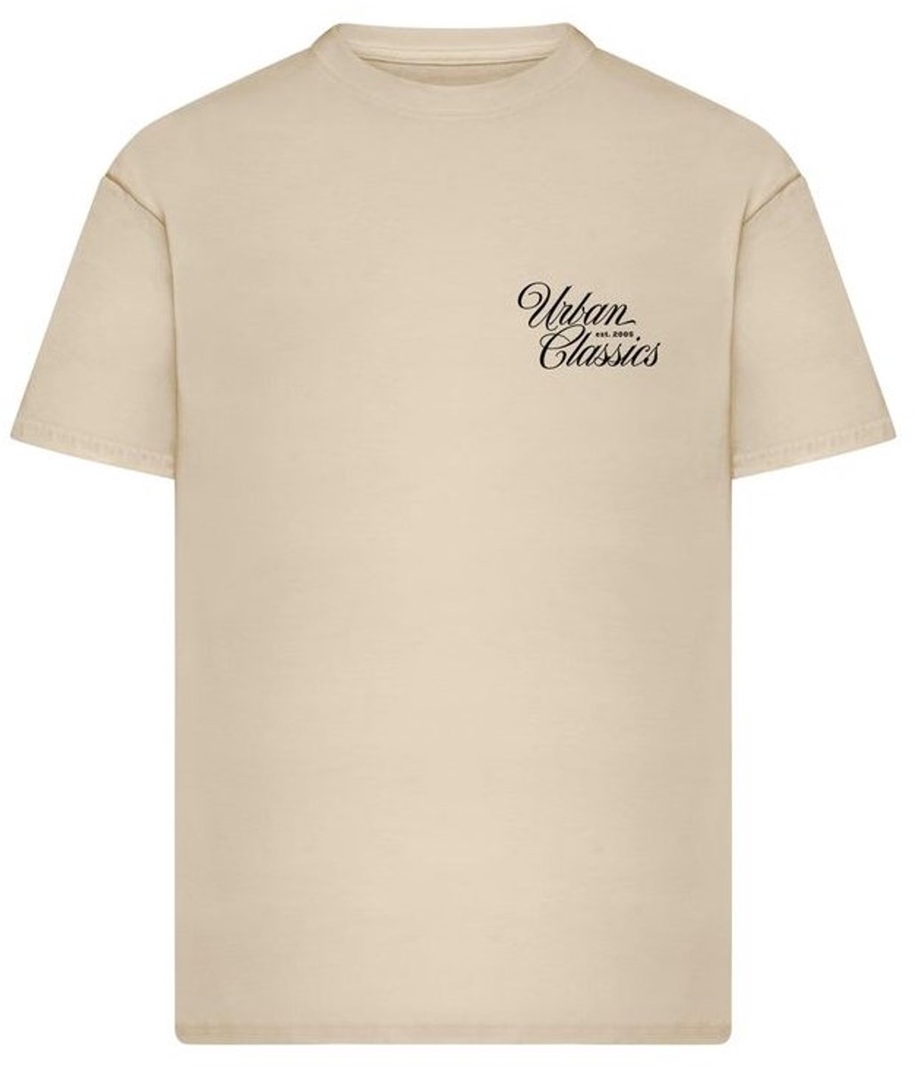 Urban Classics Flow Script Logo Loose Dames Tshirt XS Creme