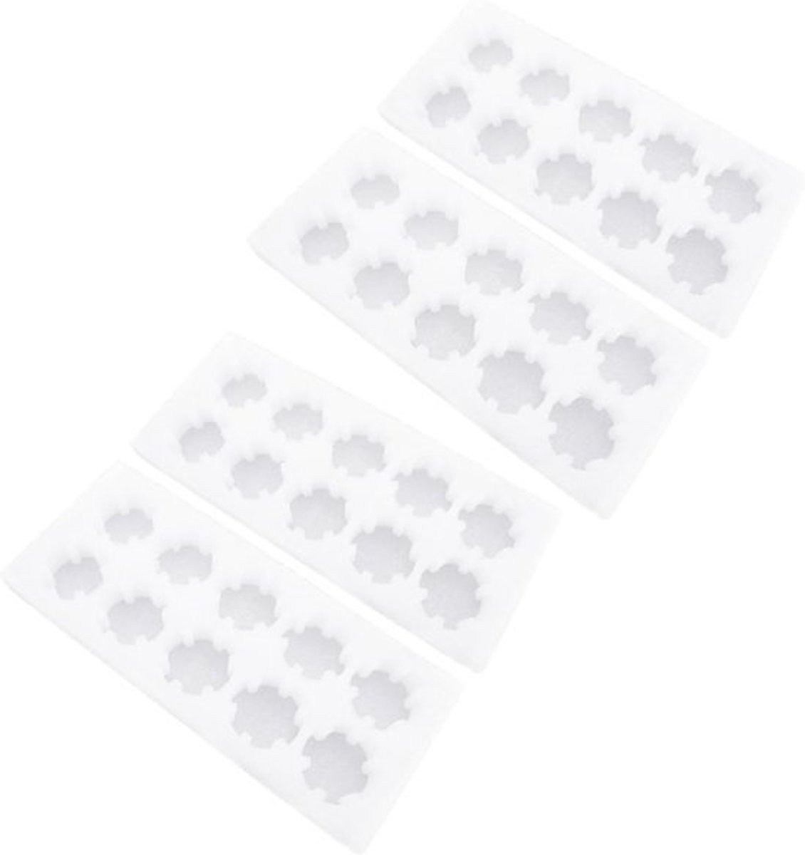 Eierhouders van schuimrubber voor 10 eieren - 2 stuks - wit
