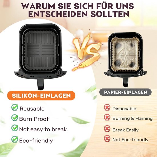 Accessoires voor Cosori Turbo Tower Compact 8,6 l Double Stack Airfryer, Airfryer siliconen vorm accessoires voor Cosori 8,6 l Air Fryer siliconen inzetstuk, BPA-vrij — afbeelding 4