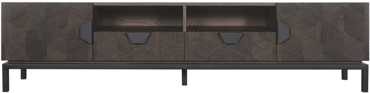 Tower Living San Marino - TV stand 2 drs 2 drws open niche - 200x40x50 Bruin