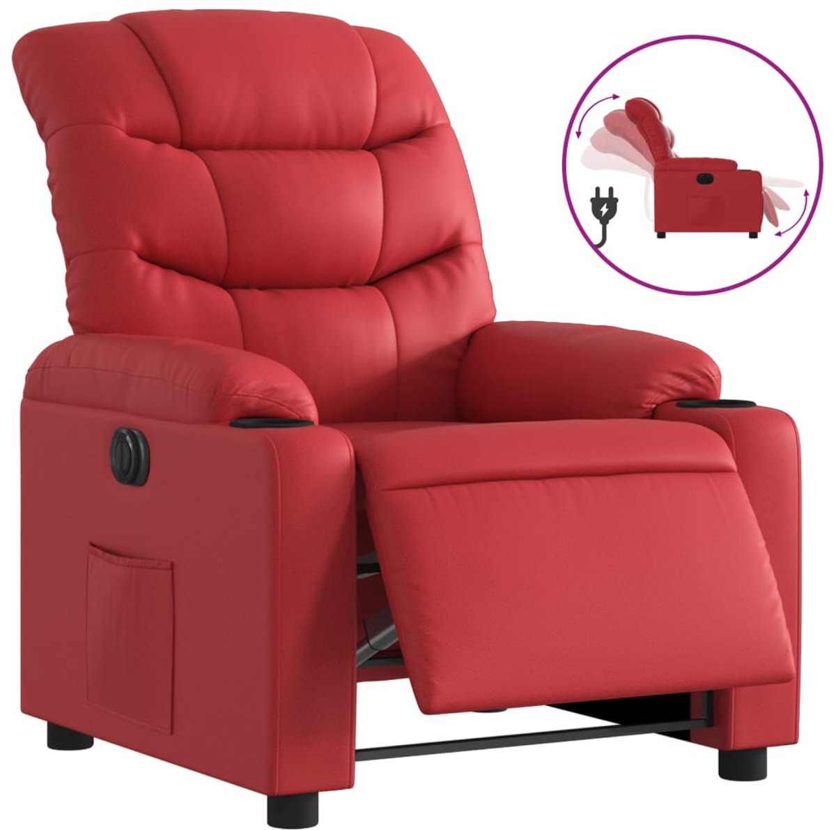 vidaXL Fauteuil - verstelbaar - elektrisch - kunstleer - rood