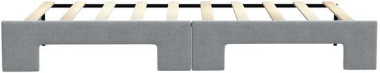 vidaXL - Slaapbank - met - onderschuifbed - 100x190 - cm - stof - lichtgrijs