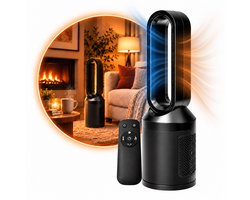 Nexxt 2-in-1 Bladeless Ventilator en Ptc Heater XXL - 2000W - 80 cm - 60° Oscillatie - 12 Uur Timer - Afstandsbediening - Zwart