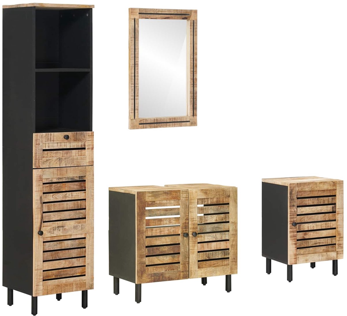 vidaXL - Badkamerkast - set - 4 - st - Naturel - 38 - x - 33 - x - 160 - cm