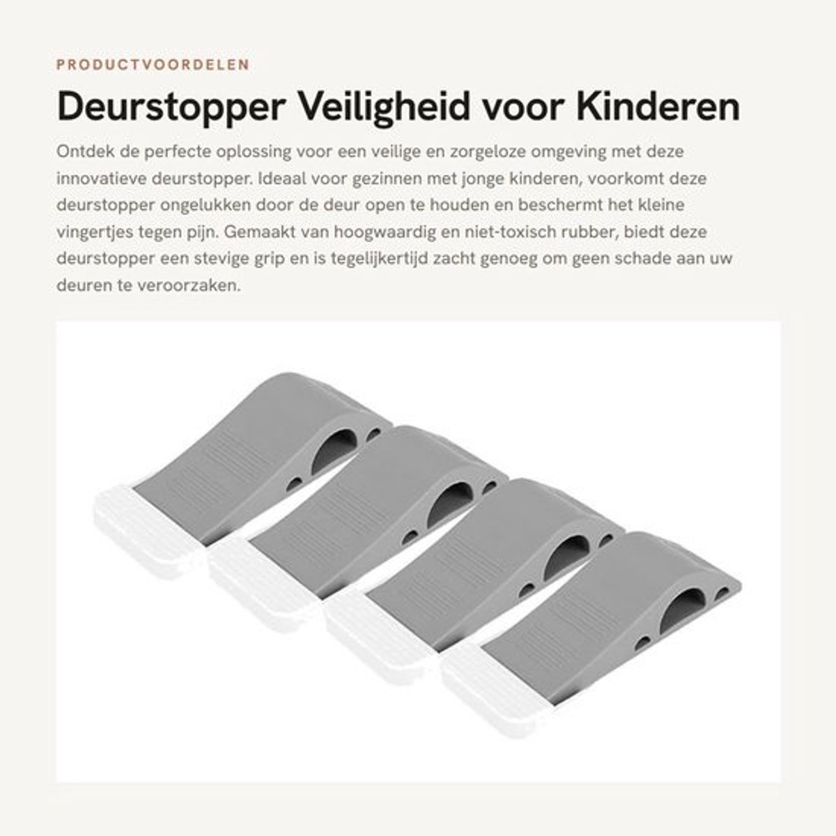 Byshayne- Deurstoppers 4 Stuks - TPR Rubber - Antislip Deurwig - Veilig voor Kinderen - Lichtgewicht en Duurzaam - Inclusief Houder