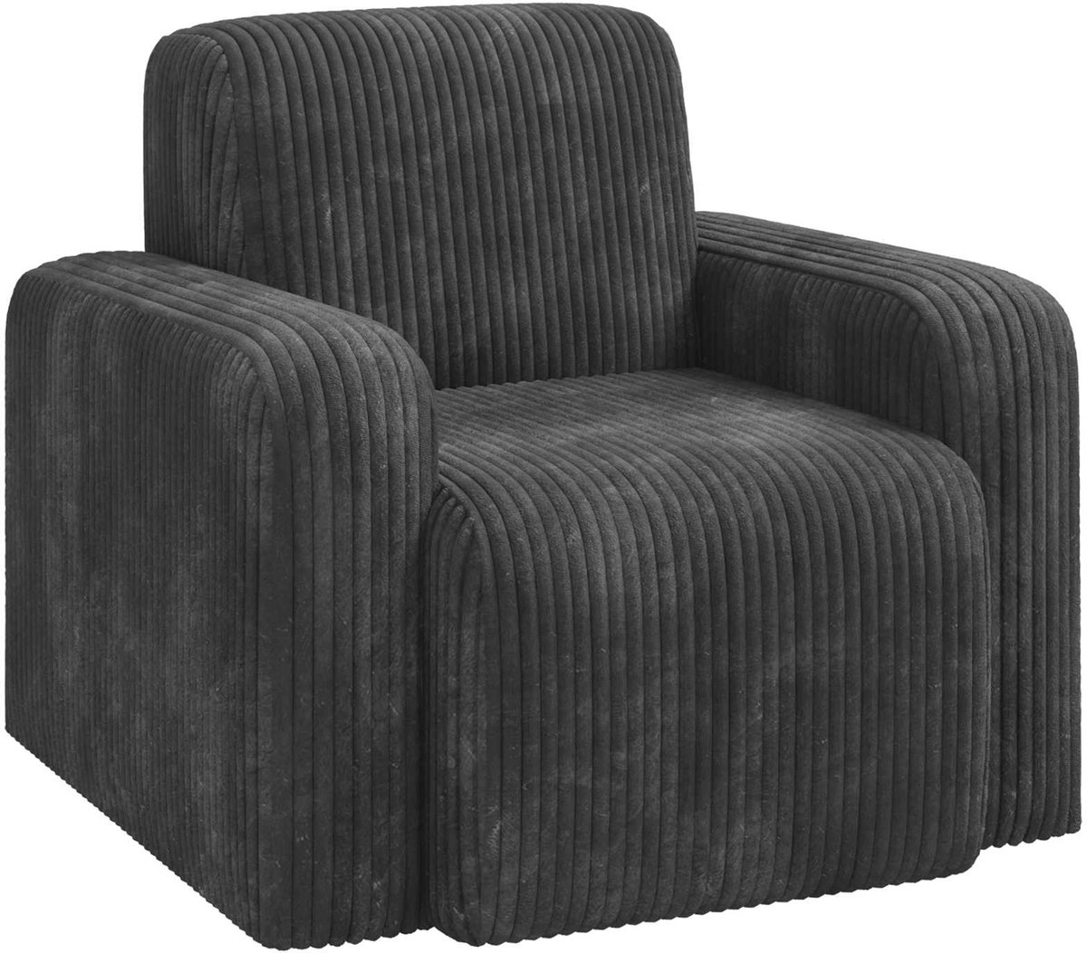vidaXL Fauteuil - Donkergrijs - corduroy