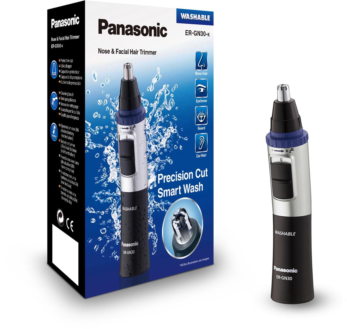Neustrimmer - Draadloze Trimmer voor Neus-, Oor- en Wenkbrauwhaar, Waterdicht en Nat/Droog, 0,5 mm