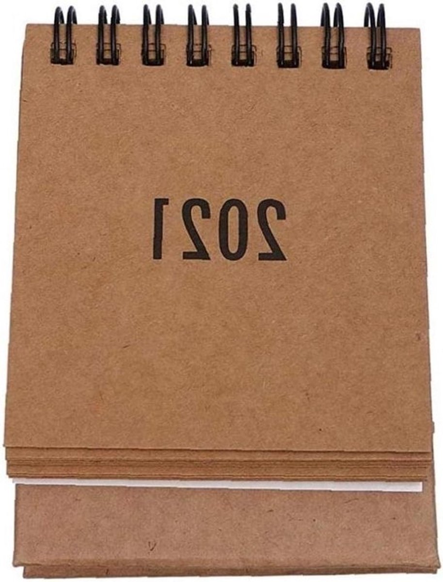 Bureau Kalender - Desktop Planner - Dagelijkse Planning - Duurzaam Papier - 10x7.5x6 cm - Kraft