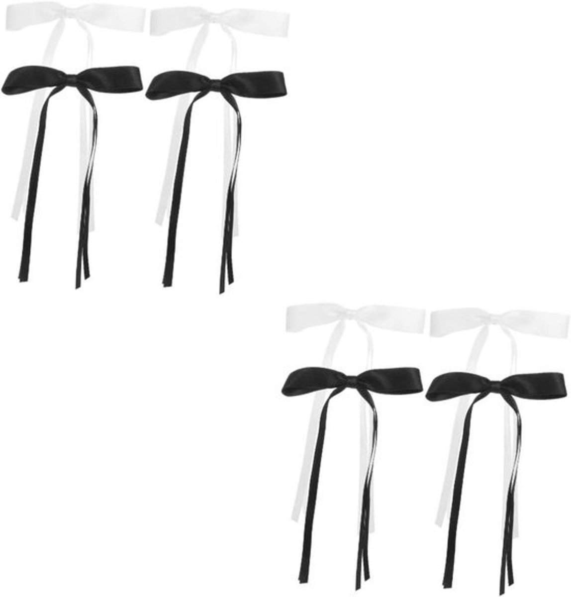 Haarspeldjes Strikken - Strik Haarspeldjes Kant - Haardecoratie - Metalen Clip - 2 Sets - Zwart Wit