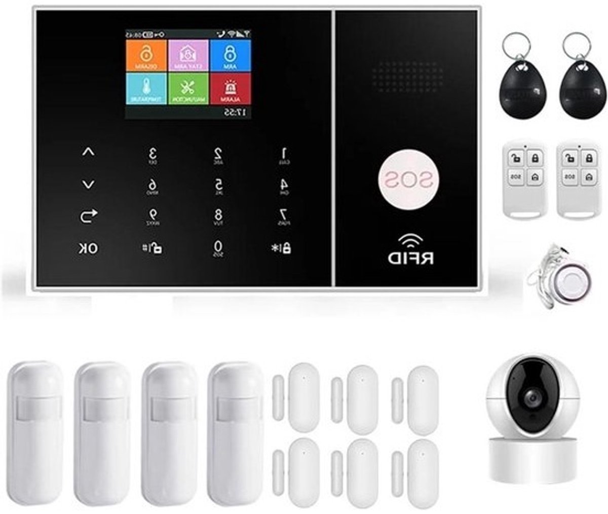 Alarmsysteem Huis - Beveiligingssysteem Draadloos - Huisbeveiliging - APP Afstandsbediening - 50 Gram - J