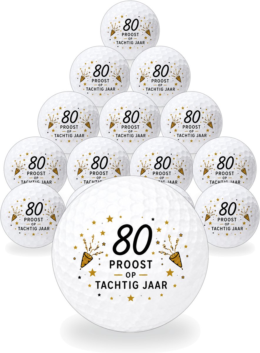 Wilson Golfballen 80 Jaar - Verjaardag Golf Cadeau - 15 stuks - Golfbal met Opdruk