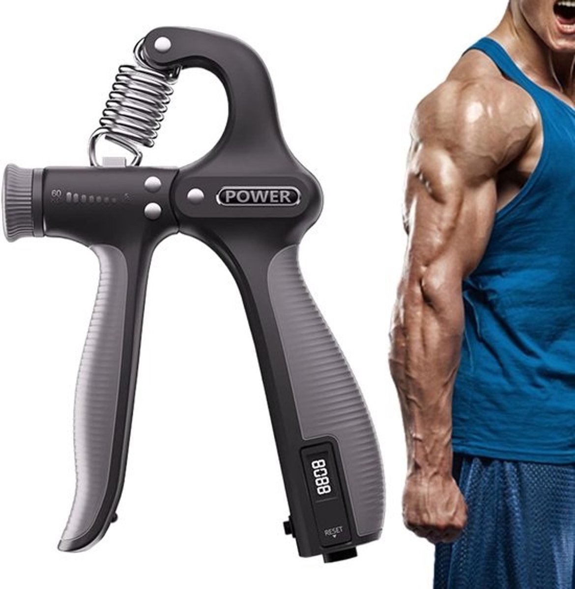 Grip Kracht Trainer - Hand Exerciser - Spier Opbouw - Instelbare Weerstand - 16x12 cm - Zwart