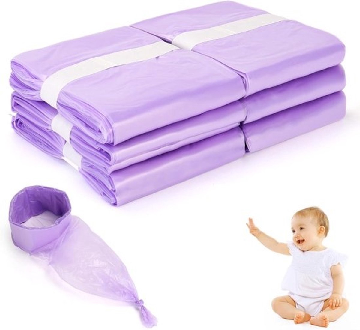 Navulzakken Luieremmer - Luieremmer Zakken - Luier Afval Beheren - Compatibel met Dekor Classic - 6 Stuks - Lavendel