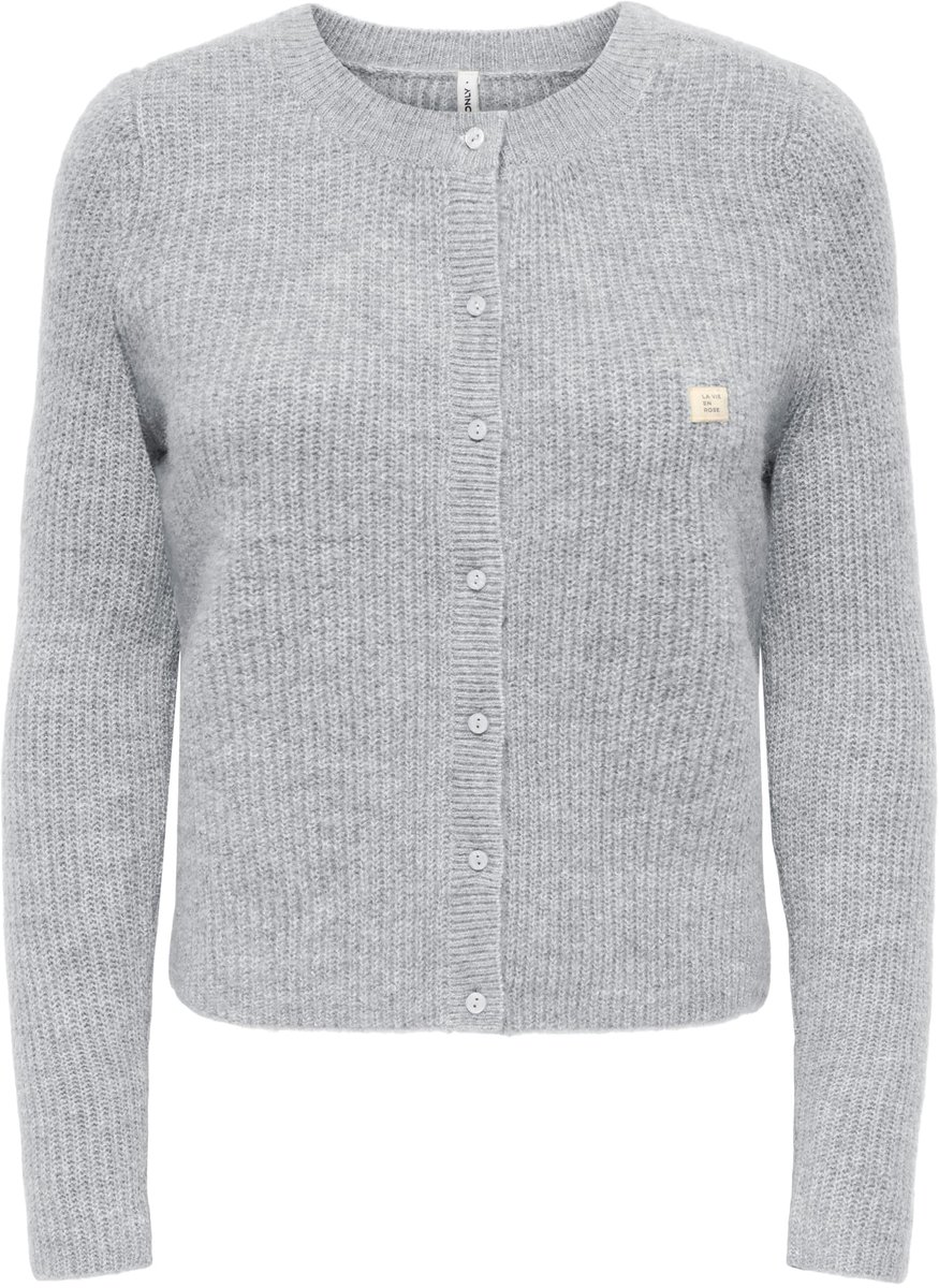 Only Vigga Gebreid Vest Dames Lange mouw Light Grijs