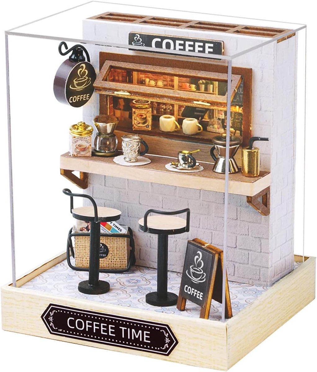 Miniatuur Poppenhuis Kit - Houten Model voor Meisjes en Jongens - Zelfbouw Miniatuurhuis - Oud Prachtig Leven LOL Huis (QT048)