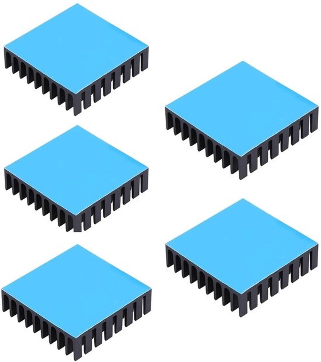 5 STKS Koellichaam 35x35x10mm - Aluminium Koelplaat met Dubbelzijdige Thermische Tape voor CPU IC en LED