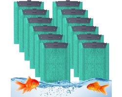 12 stuks vervangende filterpads met AlgoStop anti-algen werkzame stof, compatibel met Tetra EasyCrystal 250 & 300, Repto-Decofilter, aquariumfilterpads bevat actieve kool tegen algen en