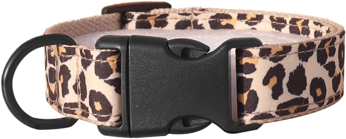 Leopard Print Style Dog Training Collar, verstelbare halsband voor honden voor kleine middelgrote grote honden, 29-48 cm