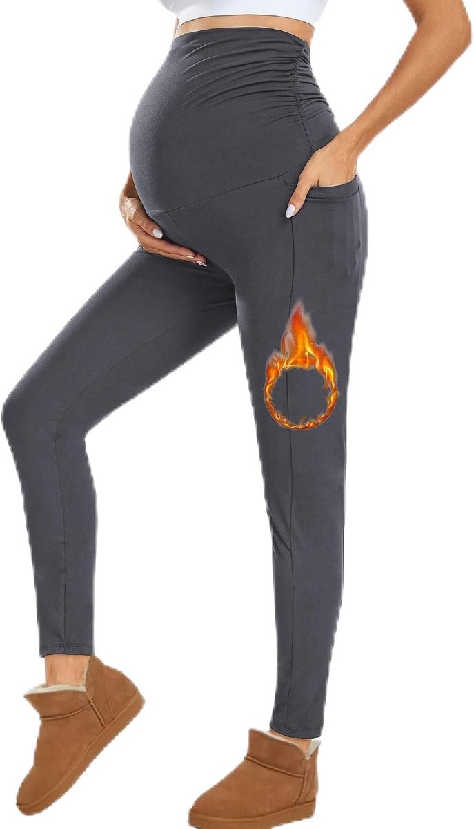Leggings met zakken, hoge taille ondoorzichtige zwangerschapsbroeken voor zwangere vrouwen zwangerschapskleding