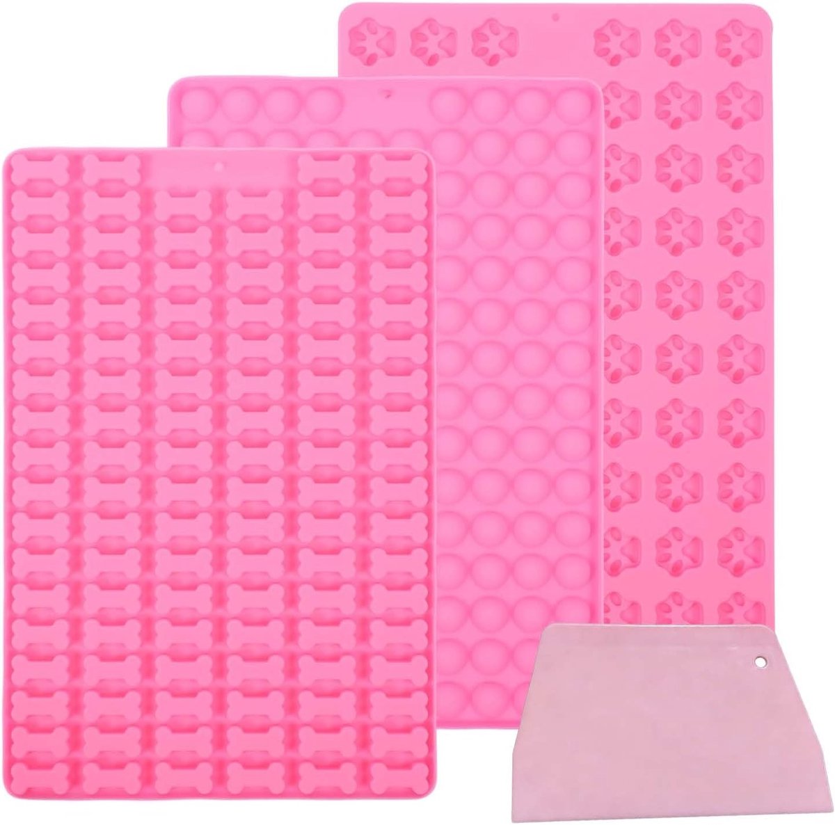 3 stuks bakmat, hondenkoekjes, bakvorm, siliconen vormen voor hondenlekkernijen, BPA-vrij, herbruikbare bakmat voor doe-het-zelf huisdiersnacks, muffins, cupcakes, snoep