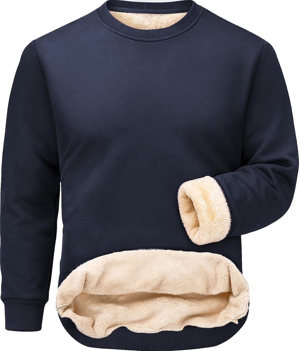 Heren Warme Gevoerde Fleece Winter Pullover