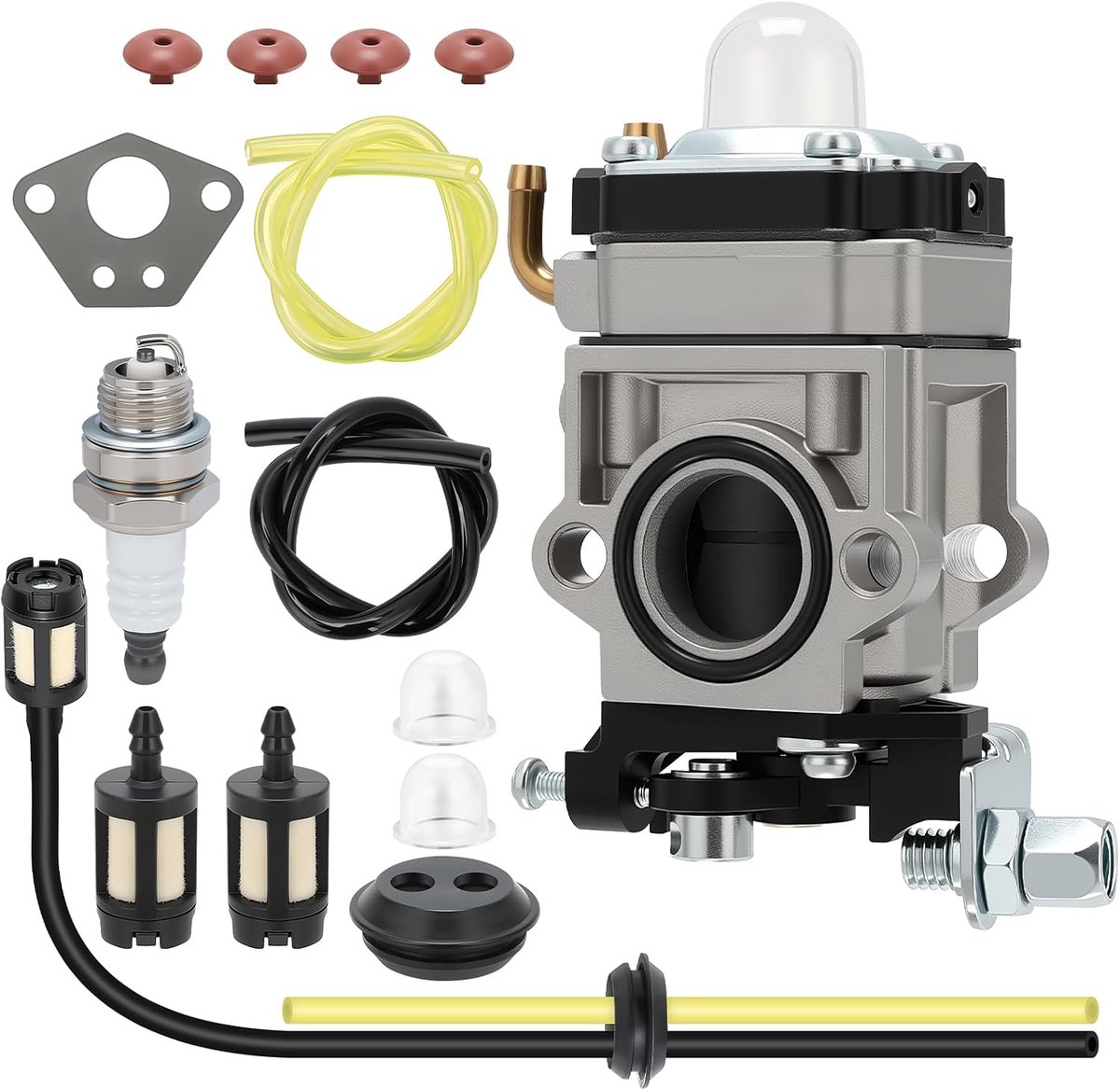 Carburateur bosmaaier, 52 cc, 49 cc, 43 cc, carbide set met slangafdichting, kaars en benzinefilter (15 stuks)
