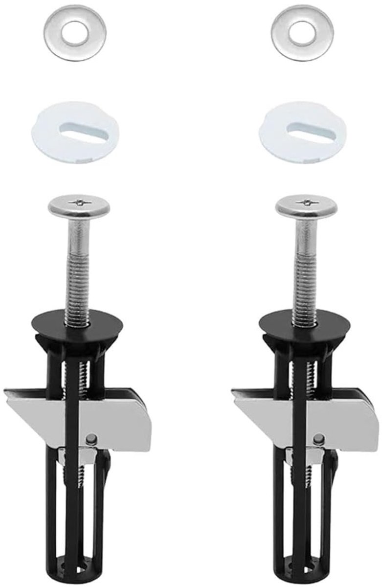 2 stuks toiletbrilscharnieren, robuuste bevestigingsschroeven met expansieschijven, voor toiletbrilscharnieren, eenvoudige installatie, M5