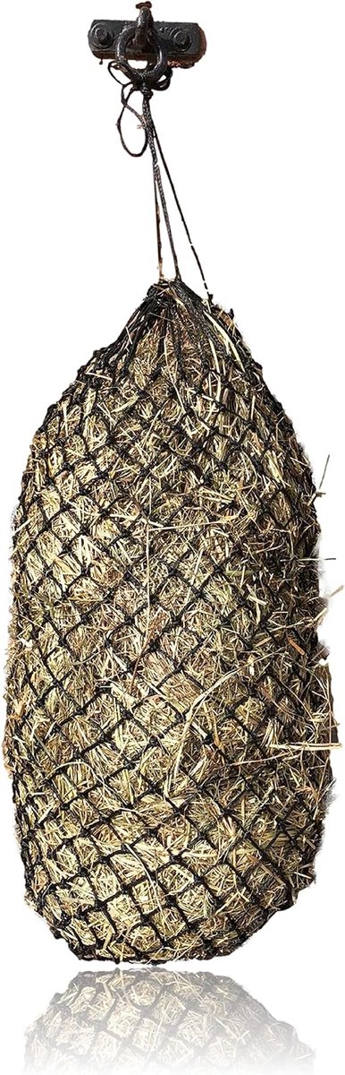 Hooiennet voor paarden, fijnmazig hooienet, maaswijdte 3 x 3 cm, fijnmazig groot vulgewicht 3-4 kg (2 x zwart)