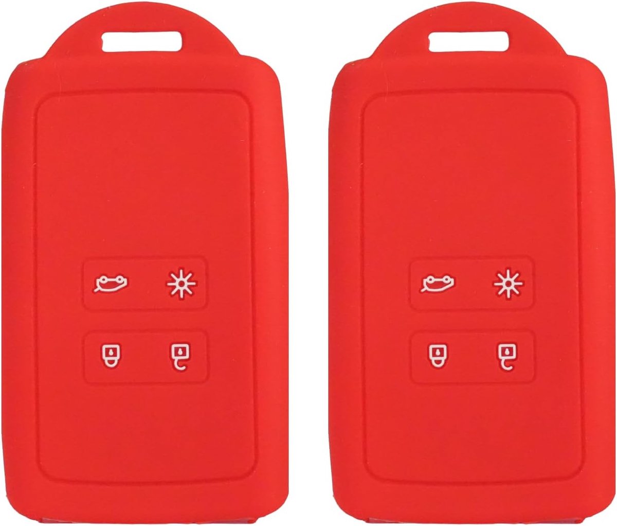 Set van 2 sleutelhoezen voor Renault en Kadjar Dacia, TPU-silicone, compatibel met Renault Kadjar Dacia sleutelhoes, 4 toetsen (rood, 2 stuks)