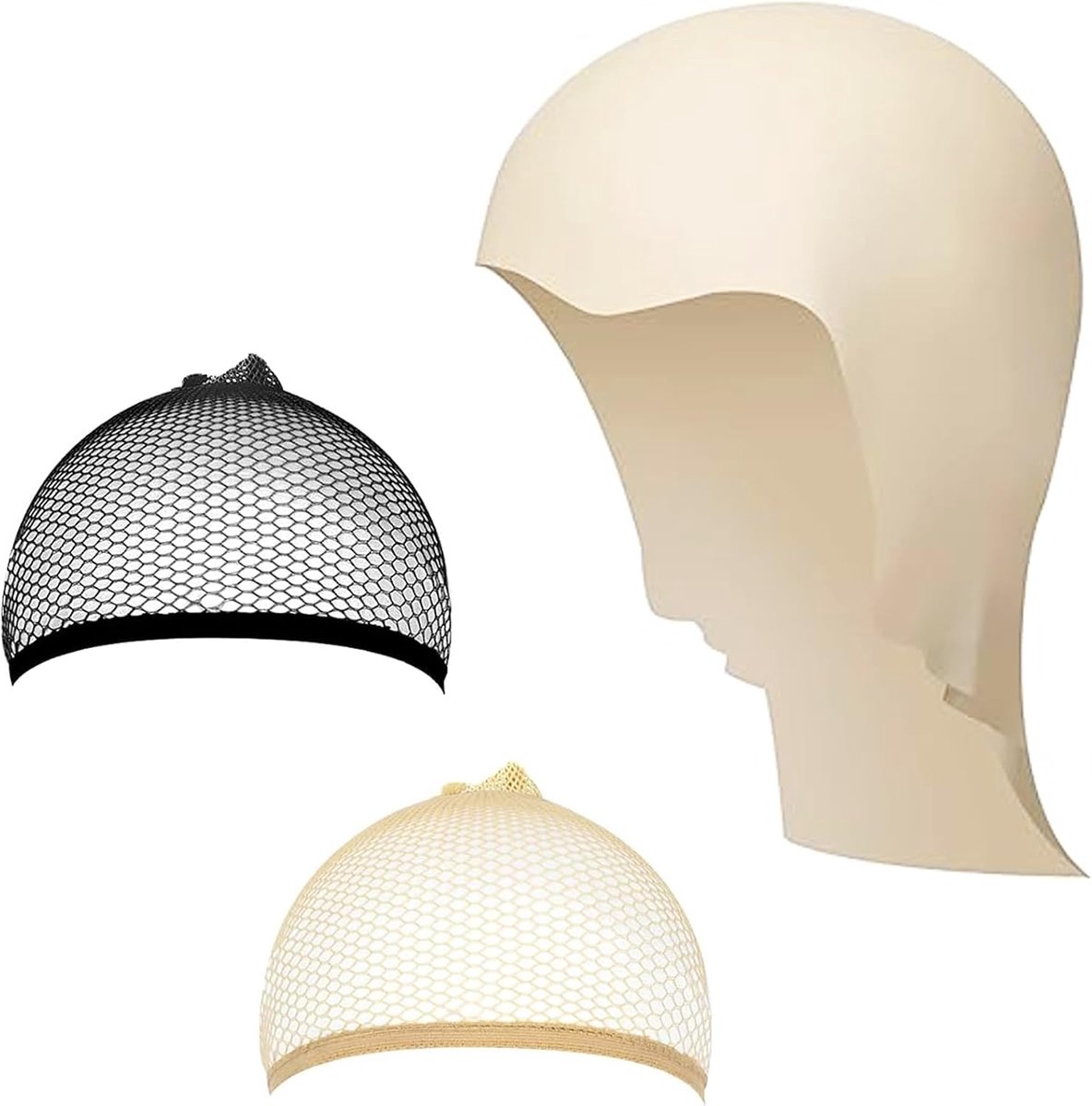 Pruikenmutsen, pruikkap, gladde pet, cosplay-accessoires, latex gladde muts voor make-up, Halloween, Kerstmis, cosplay, verkleedpartijtjes carnaval (grote maat)