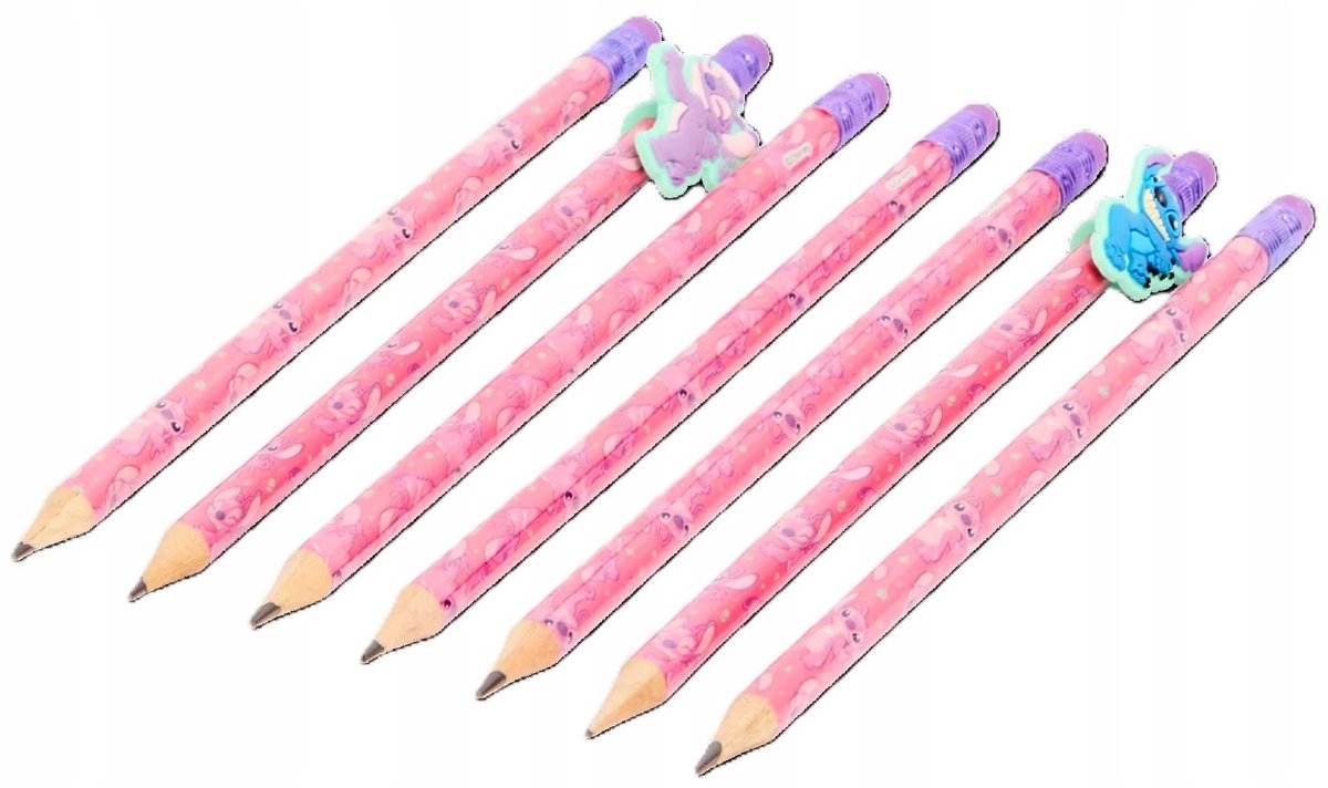 Disney Stitch 7-delige potloden set met twee hangers