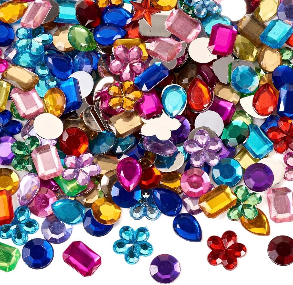 Dailygoods- Strass 600 Stuks - Acryl Cabochons - Platte Achterkant - Ronde/Vierkante Waterdrop - Kunst/Knutselprojecten - Duurzaam Materiaal