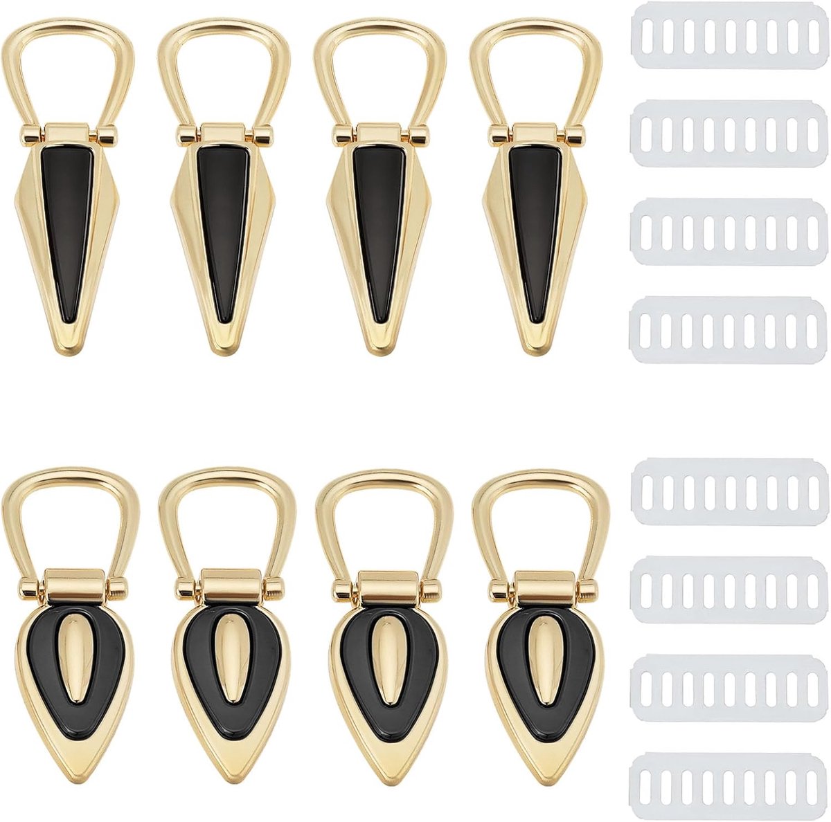 Dailygoods- Tasgespen Set van 8 - Metalen Gespen - Connector met D Ring - DIY Portemonnee - Schoudertas - Handtas - Twee Maten 77x28mm/72x28.5mm - Tas