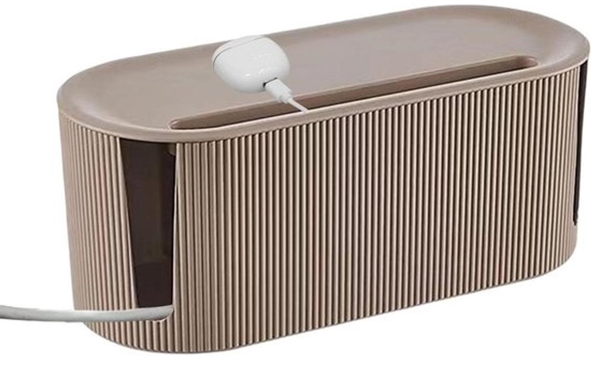 Kabel Opbergdoos - Draad Organizer - Kabel Beheer - Grote Capaciteit - 31 x 13.5 x 12.5 cm - Bruin