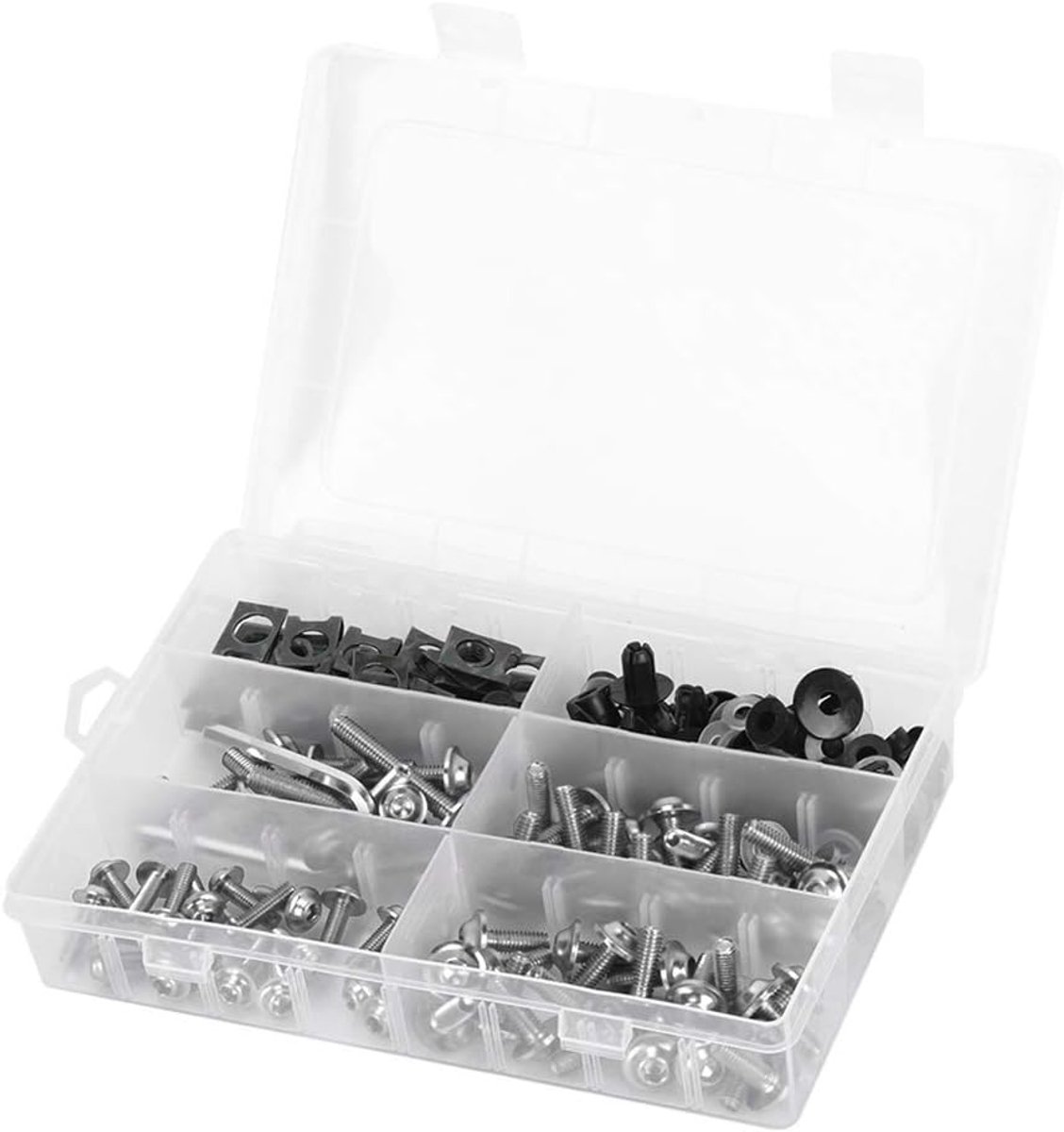 Dailygoods- Motorfiets Bouten Set - 173 Stuks - ABS/Aluminium - Eenvoudig te Installeren - Kuipbouten - Betrouwbare Hardware - Zwart