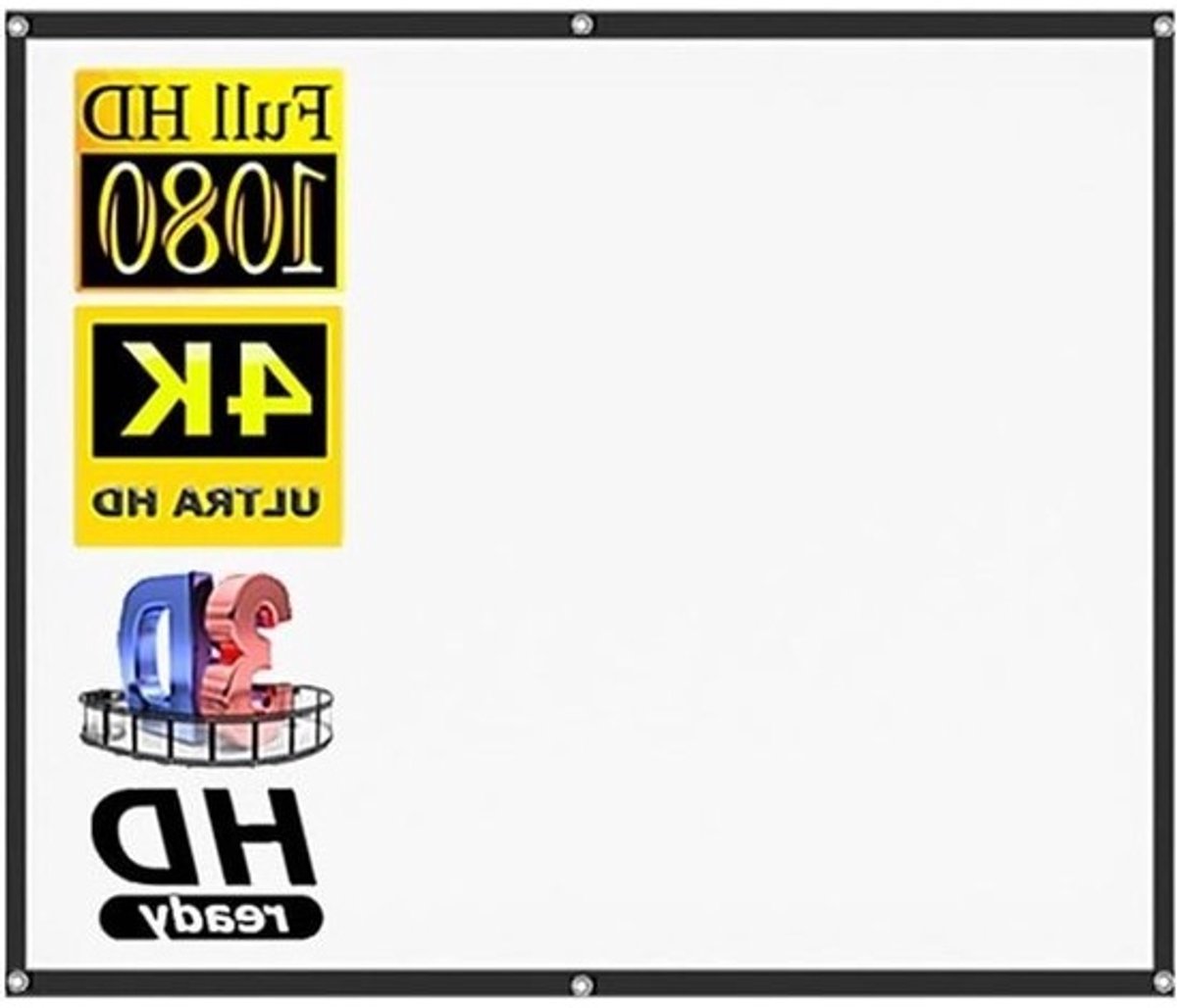 Projectorscherm - Opvouwbaar Scherm - Thuisbioscoop Creëren - Anti-kreuk Materiaal - 84 inch - Wit