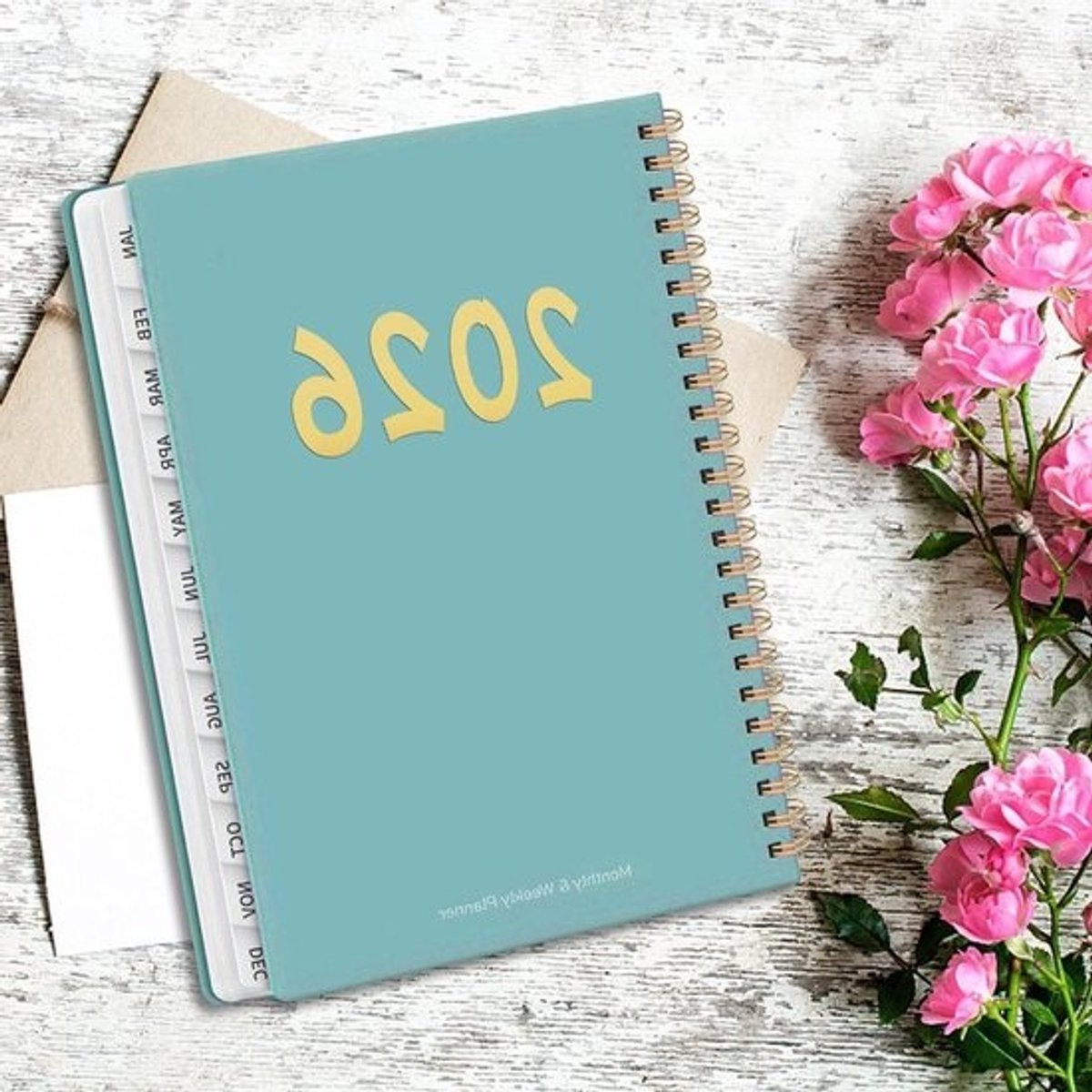 Weekplanner 2026 - Dagplanner Agenda - Jaar Organiseren - Spiraalbinding Robuust - 21 x 15 cm - Blauw