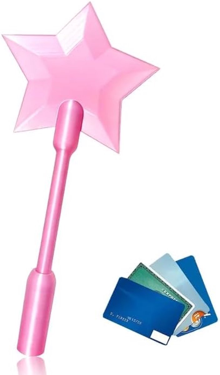 Pay Wand 3D-geprinte creditcard-toverstaf Taps to Pays-toverstaven voor raves, feestjes, grappen en contactloos betalen (roze)