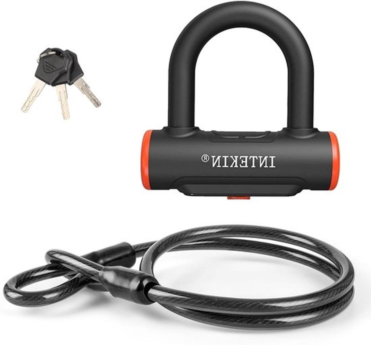 Fietsslot U-slot - Veiligheidsslot - Fiets Beveiligen - Versterkte staalkabel - 16 mm dik - Zwart