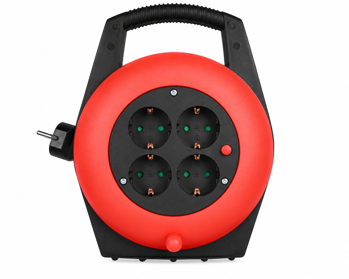 Kabelbox 5 meter - 4 stopcontacten - Thermische beveiliging - Met handgreep