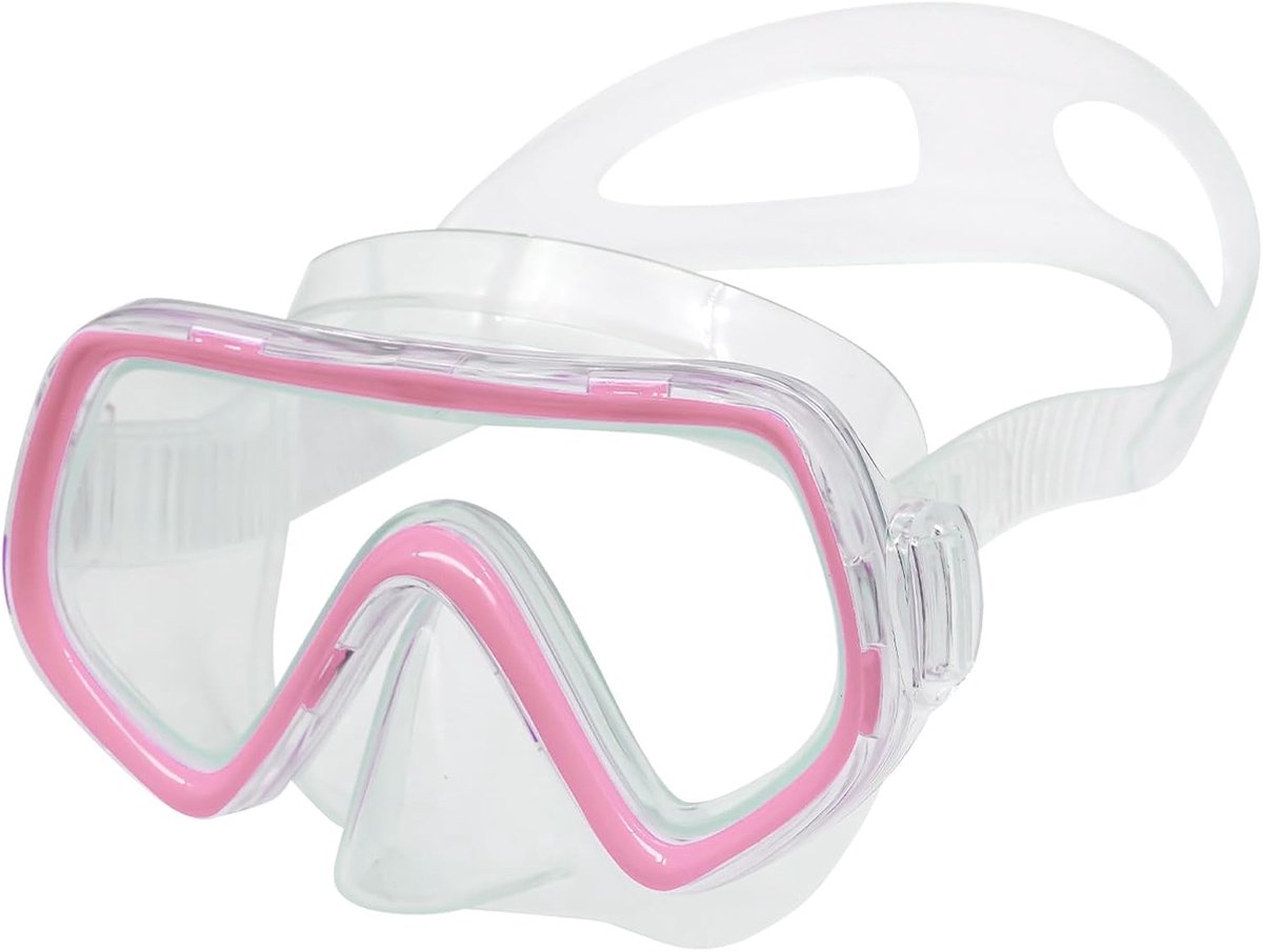 Dailygoods - Anti-condens duikbril - Zwembadbril - 180 graden panorama - Roze-transparant - Duikbril voor kinderen - Geschikt voor 3-6 jaar