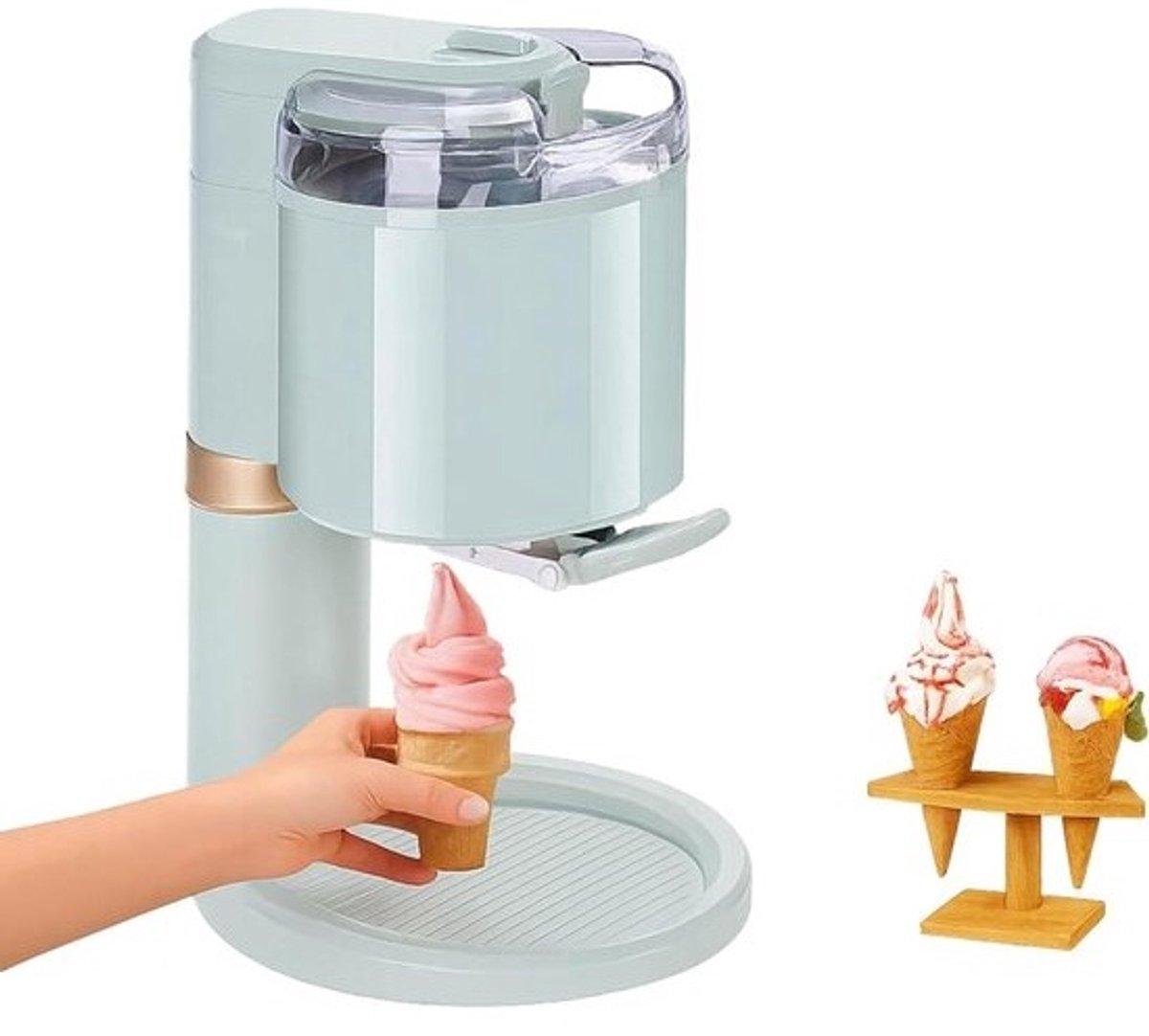 IJsmachine - Dessert Maker - Zelf Desserts Maken - Snel Bevroren Creëren - 1 Liter Capaciteit - Groen