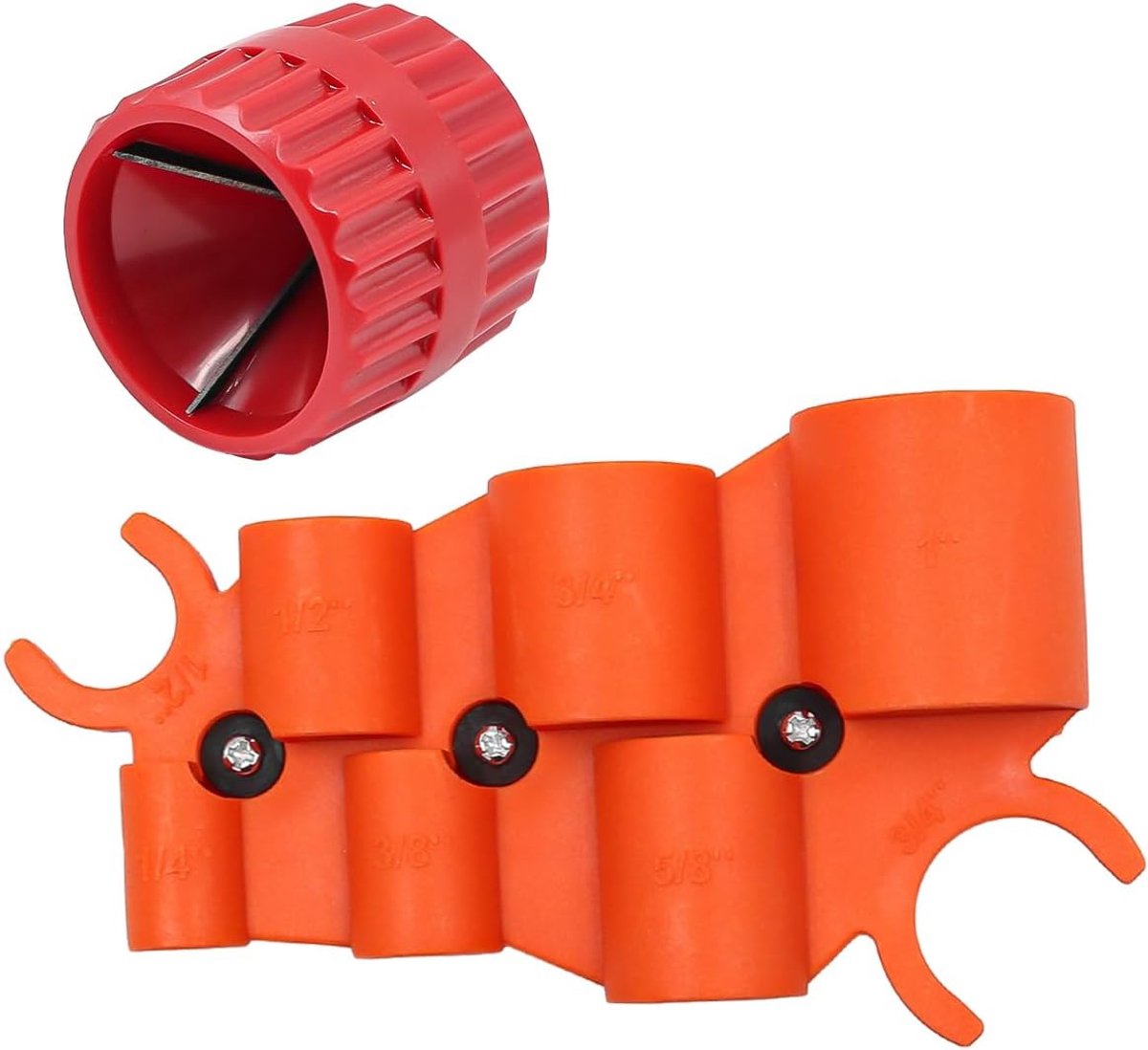 Dailygoods- Pijpontbraamgereedschap 6 maten - Dieptemetergereedschap - Afschuiningsgereedschap - Geschikt voor PVC/PE-RT - Sterk kunststof - Voor buiz