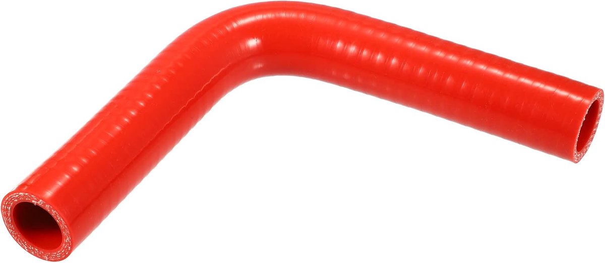 Dailygoods- Siliconen Slang 90 Graden Bocht - Universele Koppeling - Binnendiameter 22mm - Lengte 150mm - Rood - Schokbestendig - Koelslang