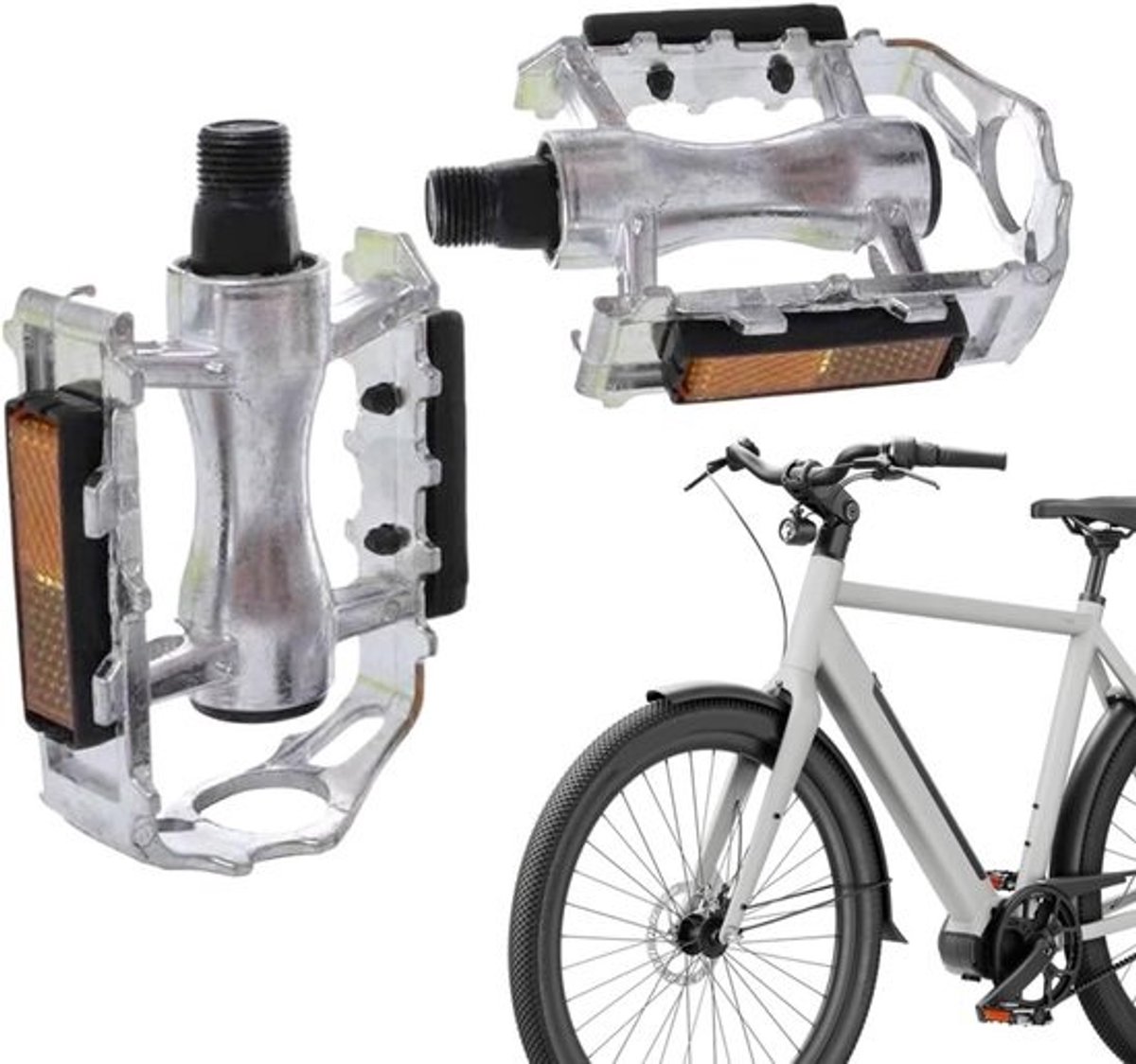 Fietspedalen voor racefiets, 2 stuks, met uittrekbare adapter en antislip pedalen voor driewieler, voor oudere kinderen, racefiets, outdoor, training