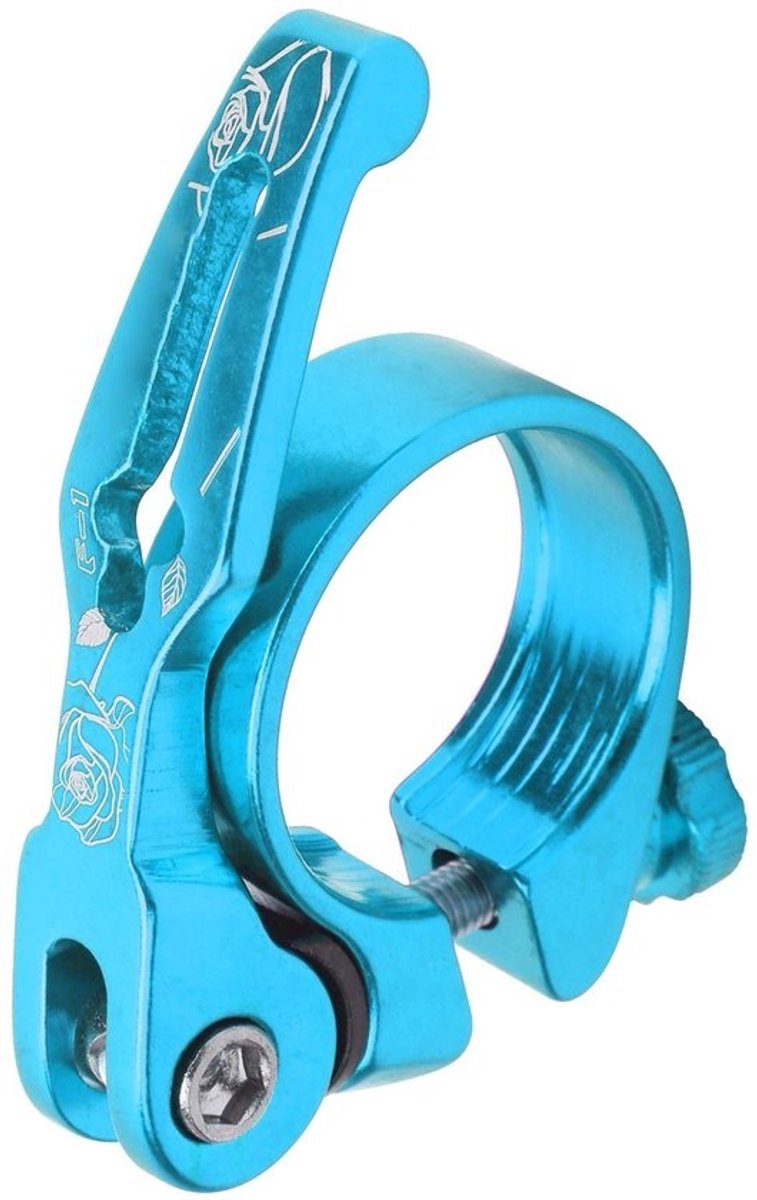 Dailygoody - Snelklem Fietszadel met Snelle Ontgrendeling - Super Stabiele Zadelpen Klem Blauw